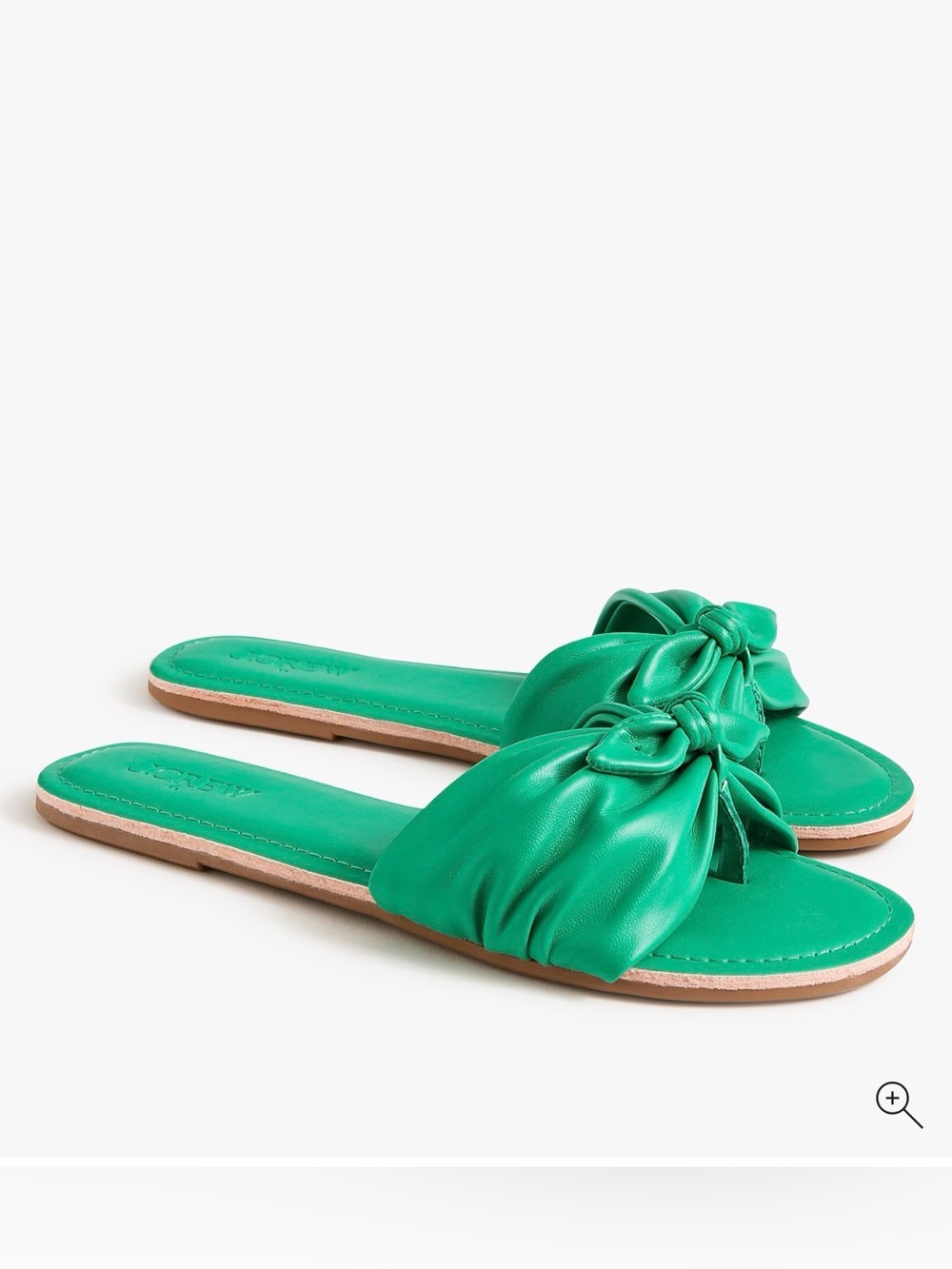 J. Crew Factory Green Knotted Slide Sandals